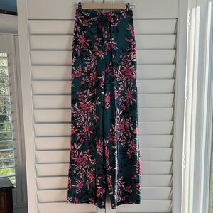 Bar III Floral Wide-Leg Pants in Teal and Pink
